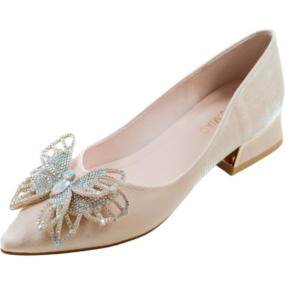 🆕Women's Apricot Pumps Closed Toe Chunky Heels for Comfortable Work Pumps Shoes